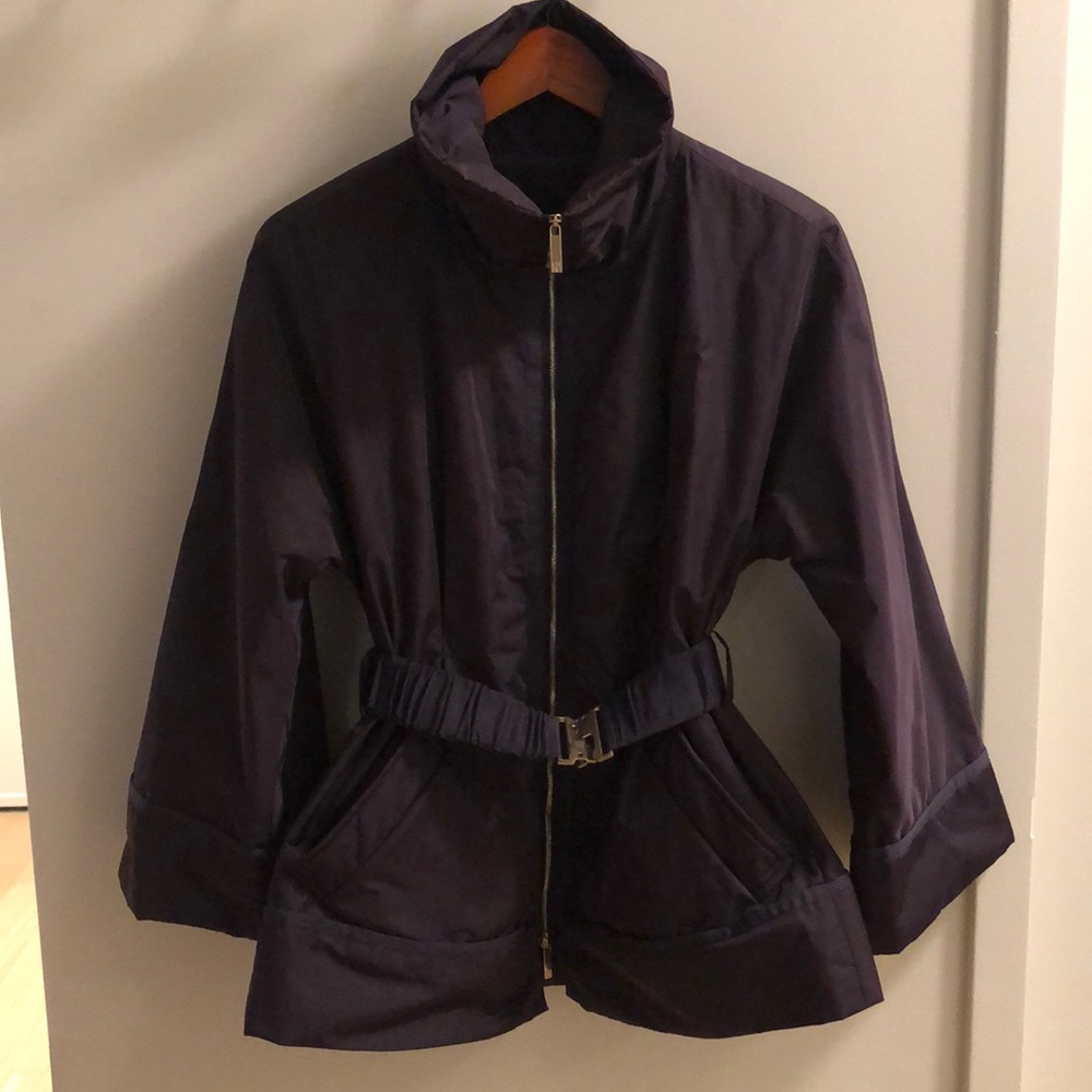 CH Carolina Herrera purple belted jacket